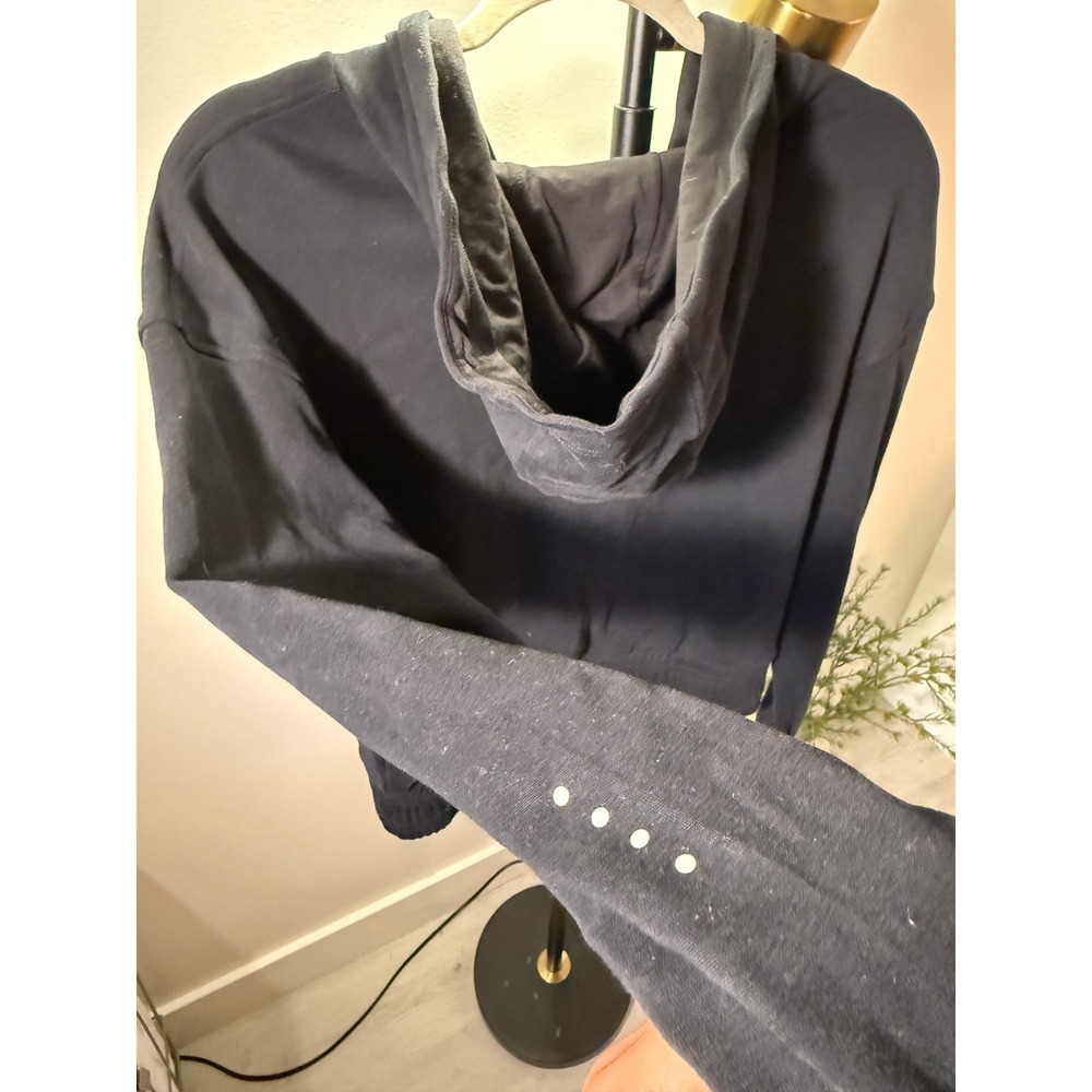 Acta crop hoodie LG black athleisure luxury slow fashion LA designer luxe gym ec - Picture 5 of 7